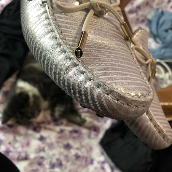 Silver thin striped TODS. Loafers - Picture 5 of 6